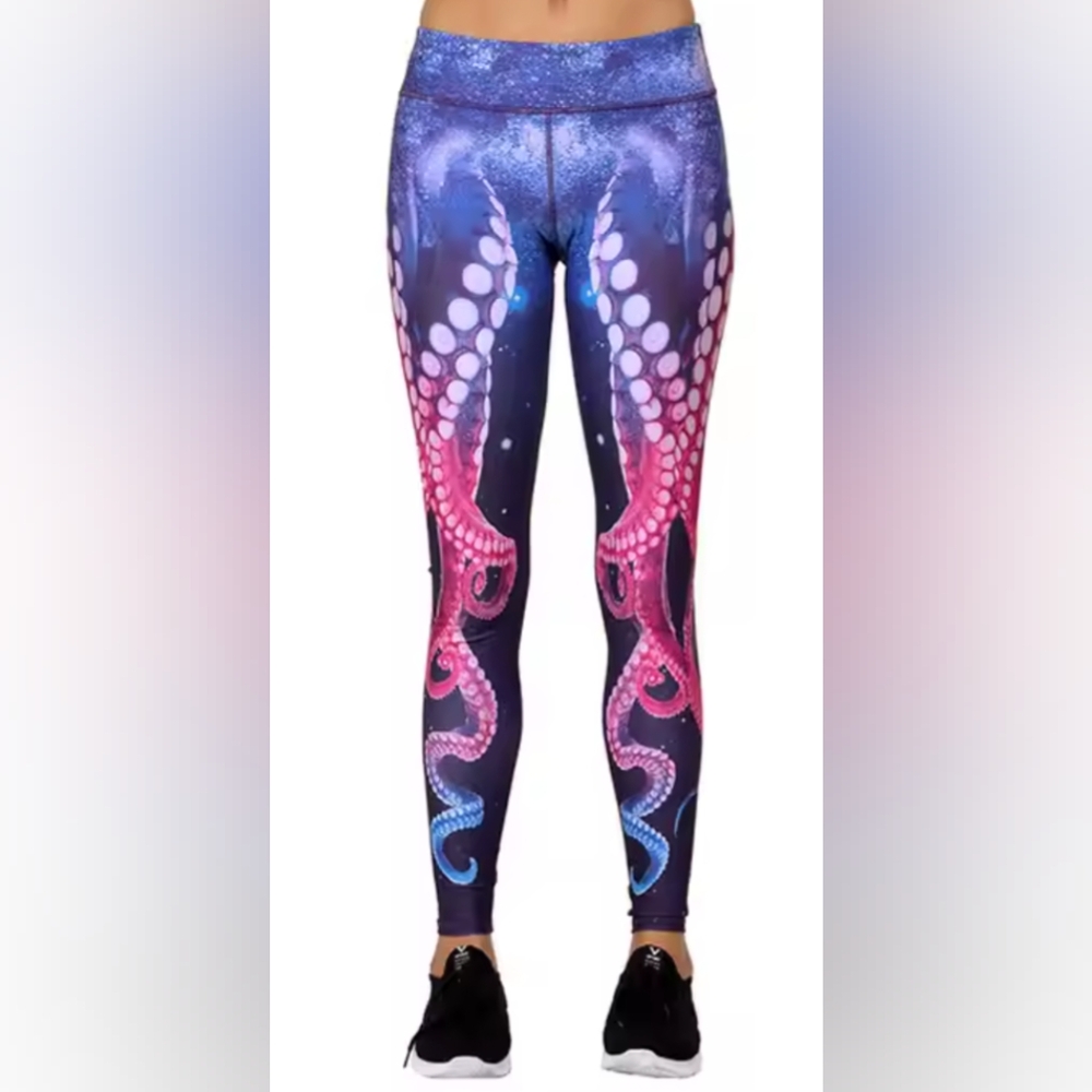 Octopus print, leggings, yoga pants, size 2XL runs small, true LG, gently worn